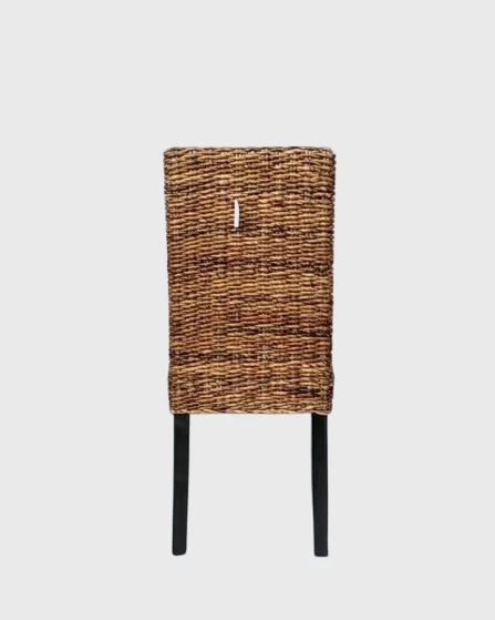 Rattan Dining Chair with Mahogany Wooden Frame Abaca Weaving from Rattan Chair Indonesia