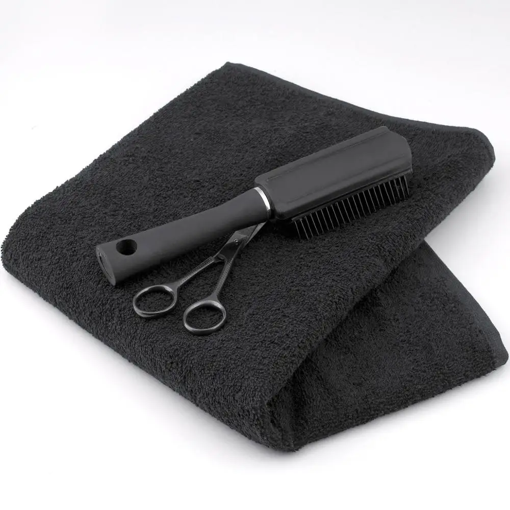 Black bleach proof beauty salon towel 100% cotton bleach resistant salon towel