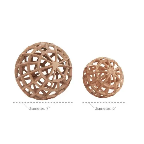 Decorative Aluminum Sphere 2 Piece Sculpture Set