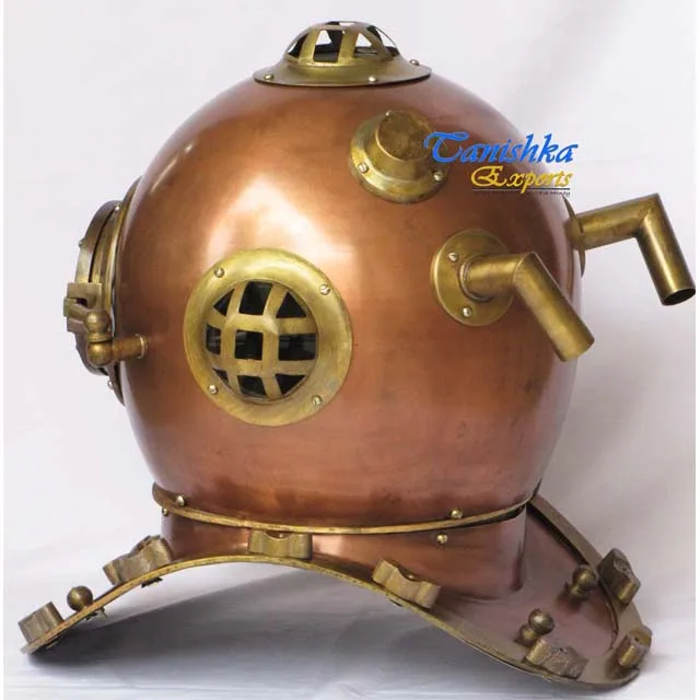 Antique Brass Copper Diving Helmet Collectible Marine Deep Sea Divers Nautical Gift Decor Scuba Usage