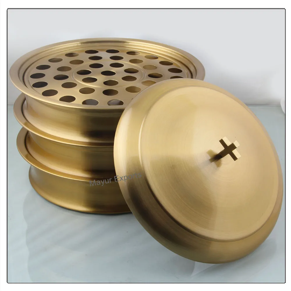 Brass / Gold Finish Communion Tray with Cover