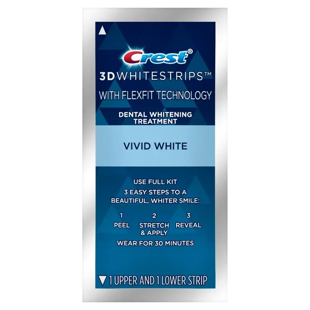 
Crest 3D Whitestrips Vivid White 1 box 12 Pouches 24 Strips Teeth Whitening Kit Crest Whitestrips 