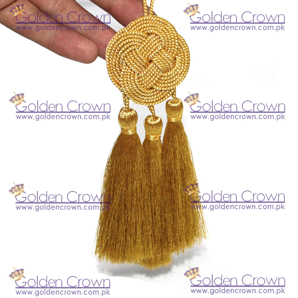 Celtic Knot Cincture Gold 3 small Tassels Cotton blend Felisi Gold