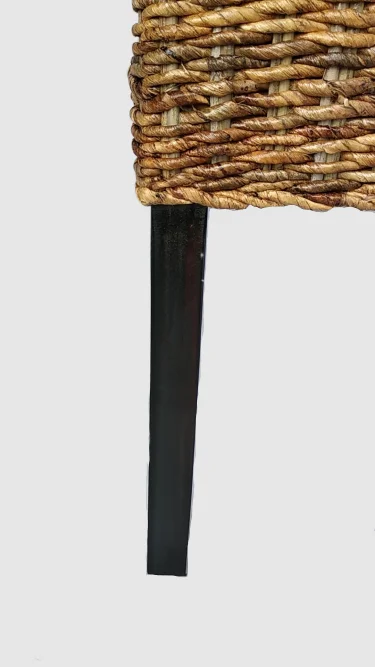 Rattan Dining Chair with Mahogany Wooden Frame Abaca Weaving from Rattan Chair Indonesia