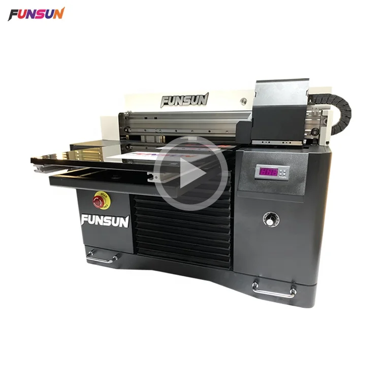 Funsun 1440dpi UV led lamp Printer / Inkjet UV Glass Printing Machine with DX5 head