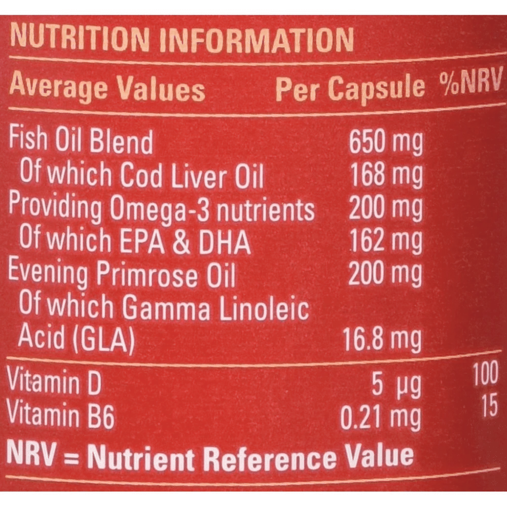 
Seven Seas Cod Liver Oil Plus Evening Primrose Oil 