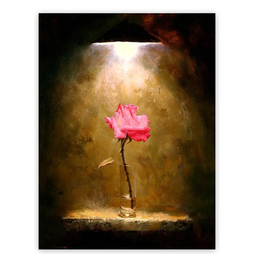 Высокое Качество ручная роспись домашний Декор 3d фотографии розы цветы