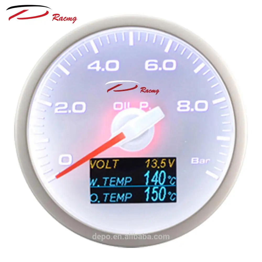 60mm Multi 4in1 Oil Pressure Volt Oil Temperature Water Temp Depo Racing Gauge