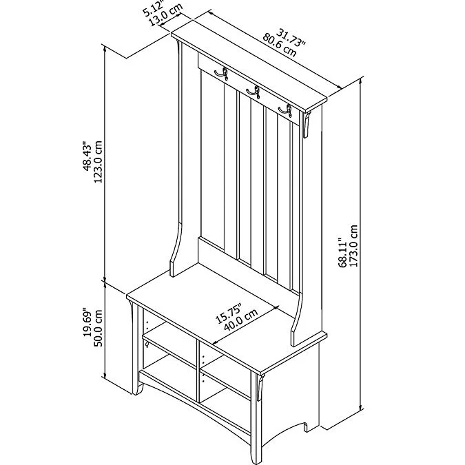 
Hallway Furniture with Storage Bench in Antique White 