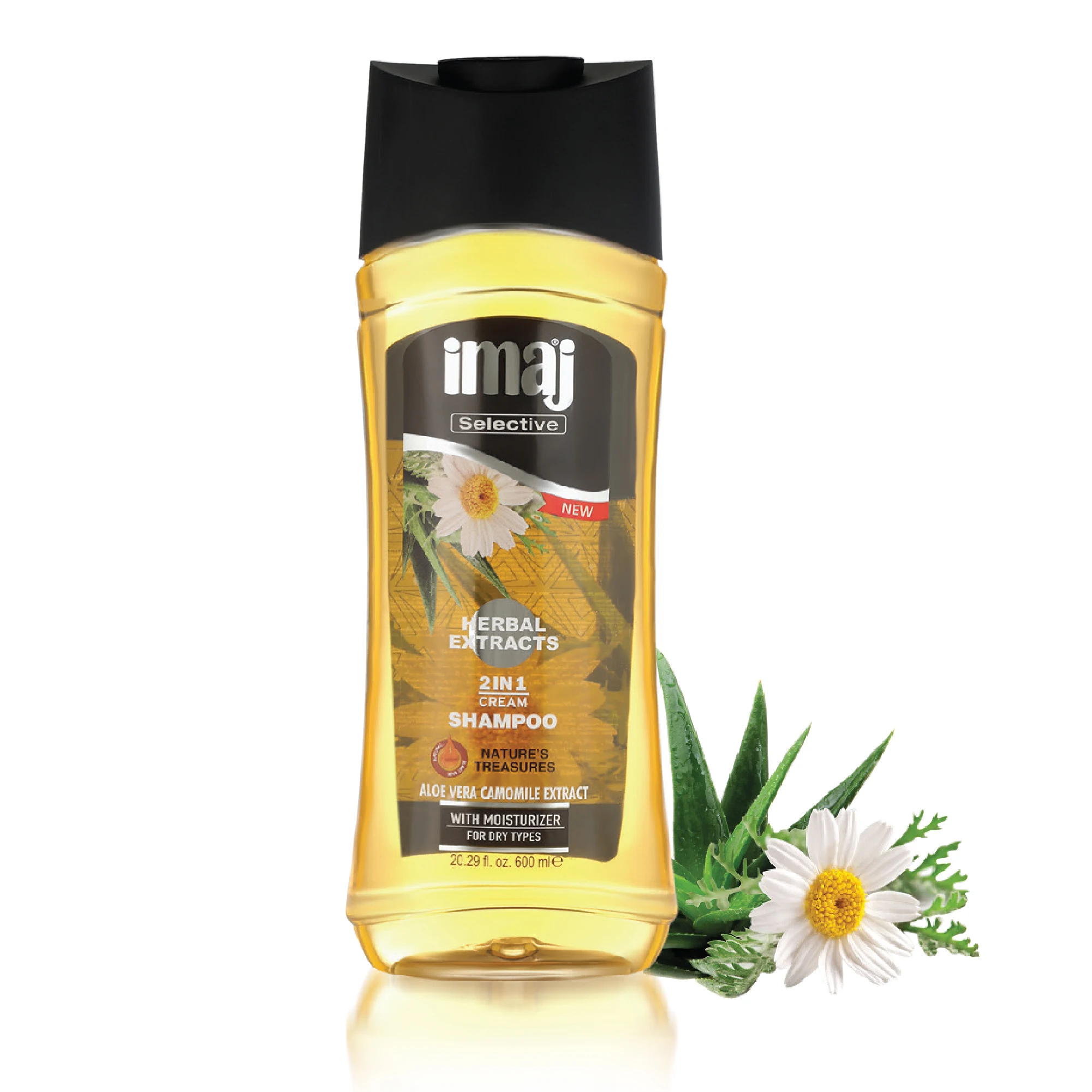 SHAMPOO IMAJ HERBAL 600 ML herbal formula 2in1 hair shampoo with Aloe Vera Camomile Extracts for Dry Hair