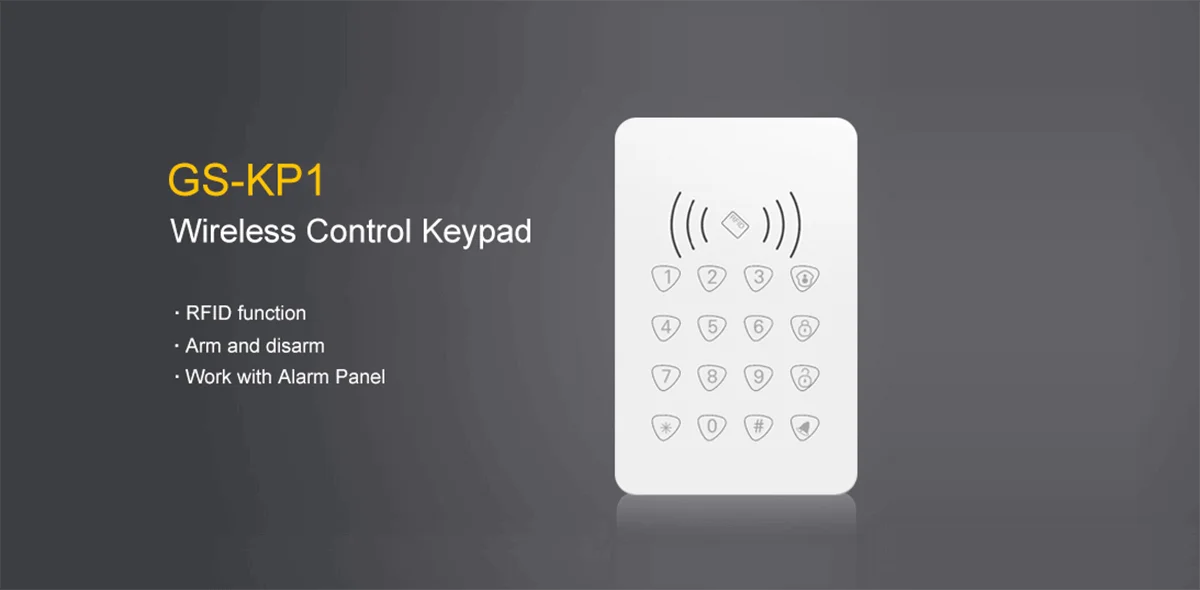 Wireless RFID Control Keypad Work With Alarm System