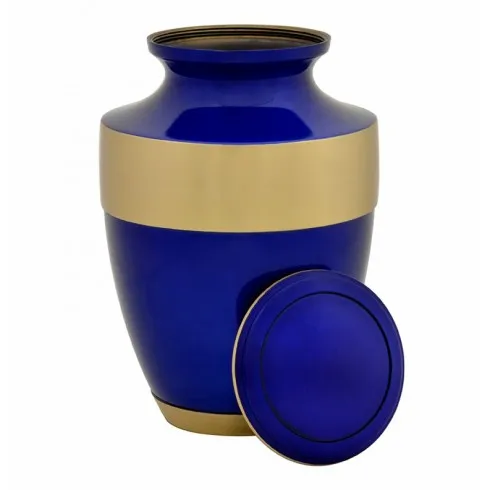 Navy Blue Brass Urn New For Home Decor Shiny Navy Funeral Cremation Urn with ...