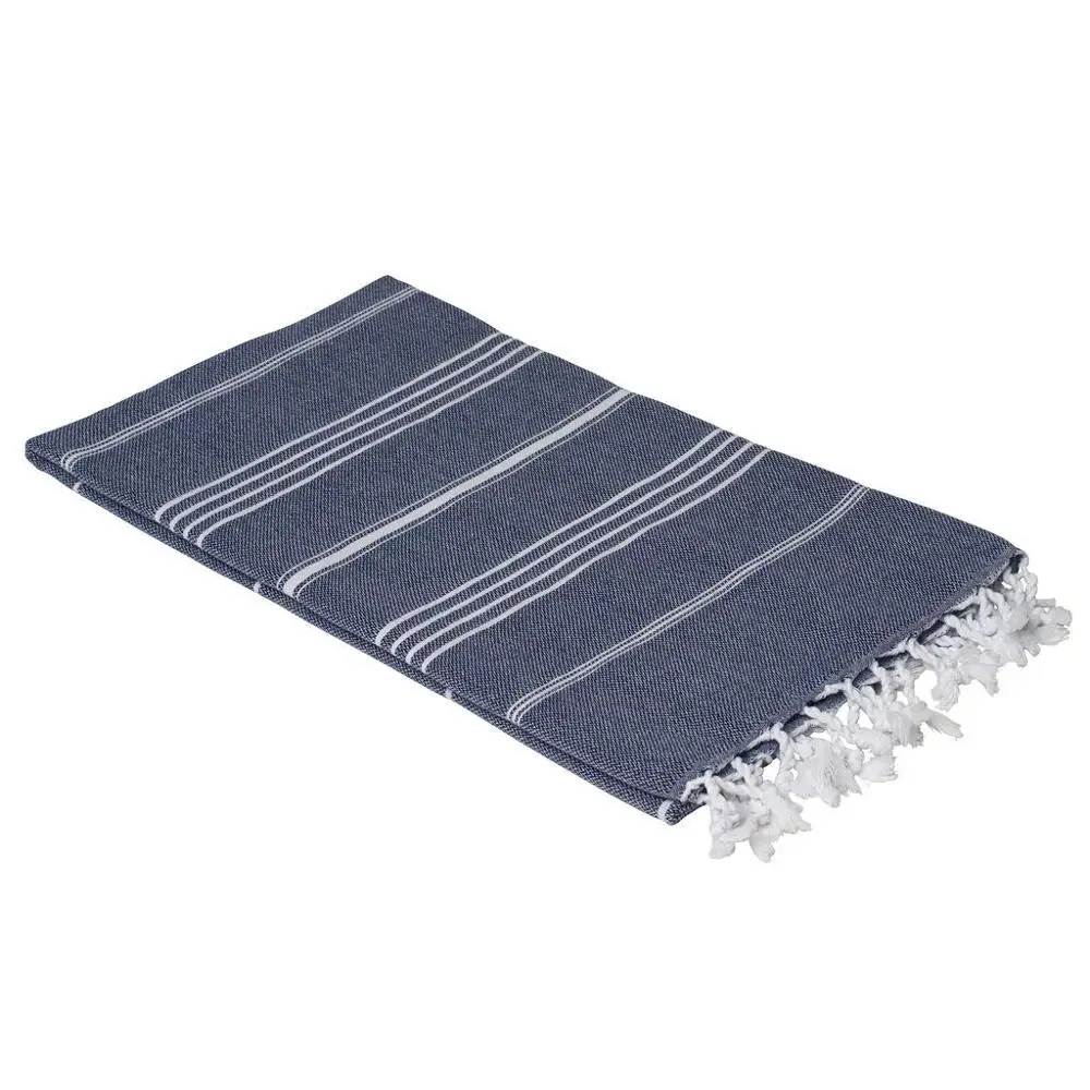 Eco-friendly light weight 100% cotton customized woven striped turkish hand peshtemal towel