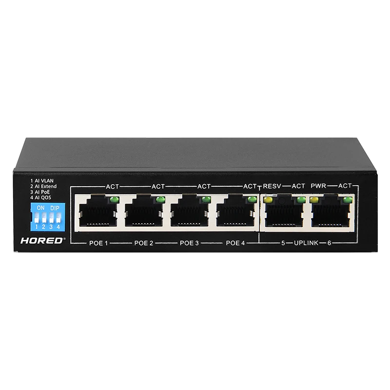 Vlan QoS Extend источник питания AI Fast Ethernet 250 метров 2 переключателя uplinks 4 переключателя PoE