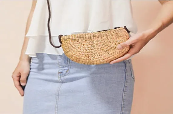 2019 hot product for summer  natural straw clutch bag, mini straw bag beach Vietnam