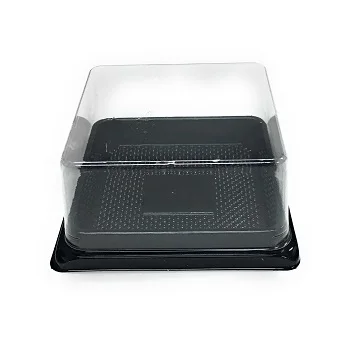 High Grade Square Plastic Mini Food Cake Tray With Clear Lids