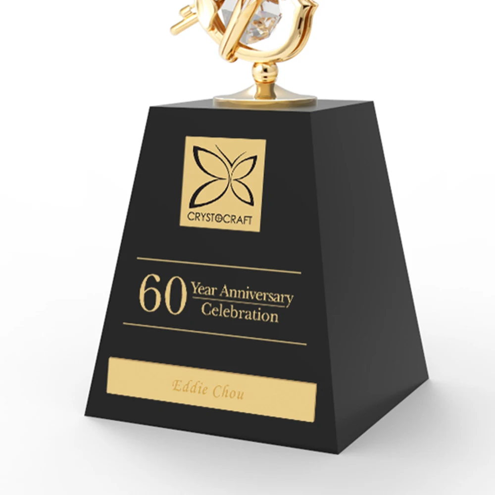 
Crystocraft Personalised Gold Plated Crystal Violin Music Award Trophy Decorated with Brilliant Cut Crystals Souvenir Trophy 