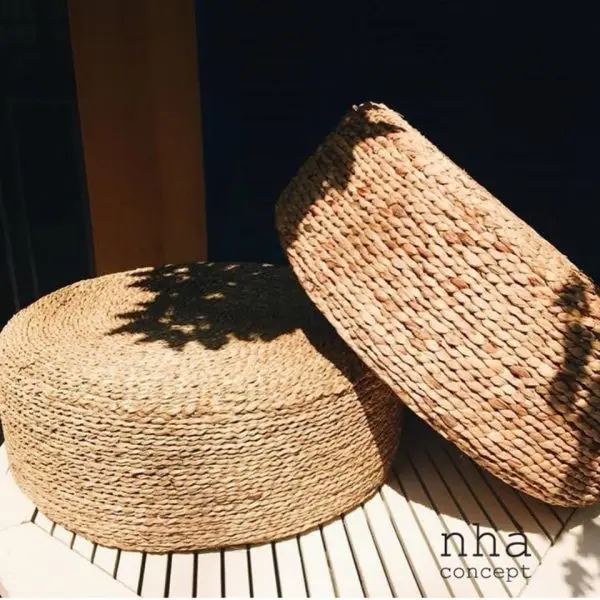 
seagrass ottomans/ water hyacinth chair for living room/ handmade ottomans (Sandy 84587176063) 