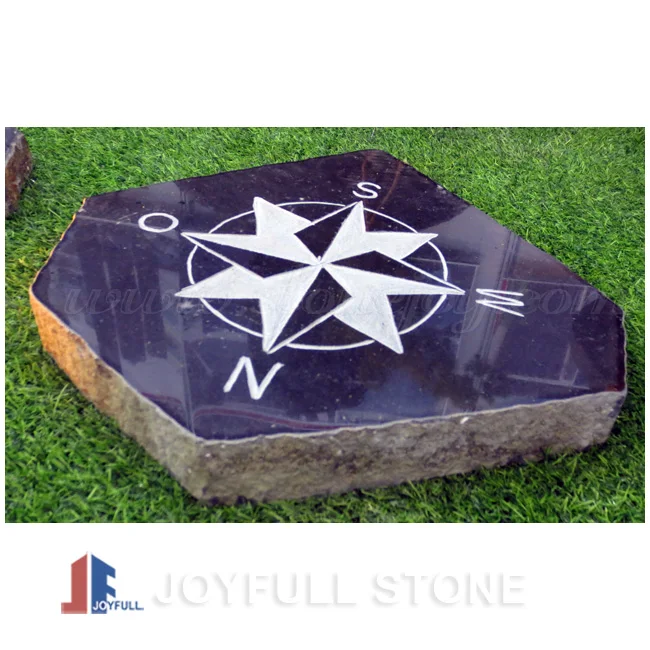 
Engraved black basalt stepping stones for decoration landscaping 