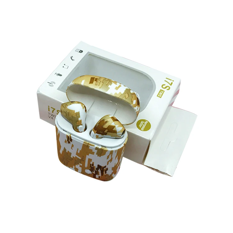 Новый камуфляж I7S СПЦ мини беспроводной Bluetooth наушники стерео вкладыши гарнитура с зарядки коробка