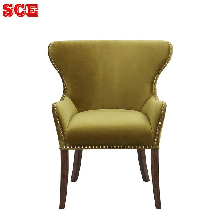 Restaurant Hotel Upholstered wooden arm sofa chair living room