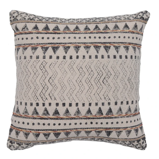 Чехол на подушку из хлопка с принтом зигзаг, треугольник и горошек