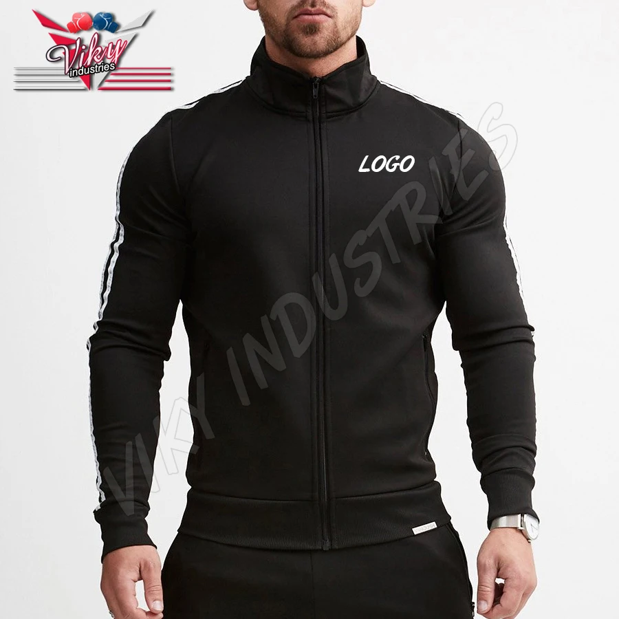 2022 Customized Men Sweat Suit side strips Jogging Sports mens jogging suits wholesale unisex Tracksuit puff printing