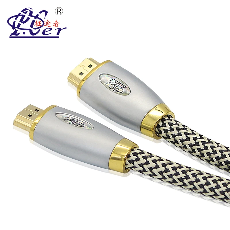 Оптовые HDTV позолоченные разъемы braid Кабель HDMI 3D 4K для ТВ-бокса