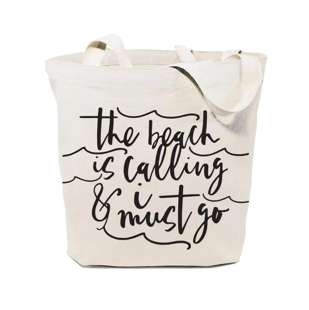 Promotional Custom full printed funny Letters printed shopper eco-friendly Natural cotton canvas children tote bag  Low MOQ
