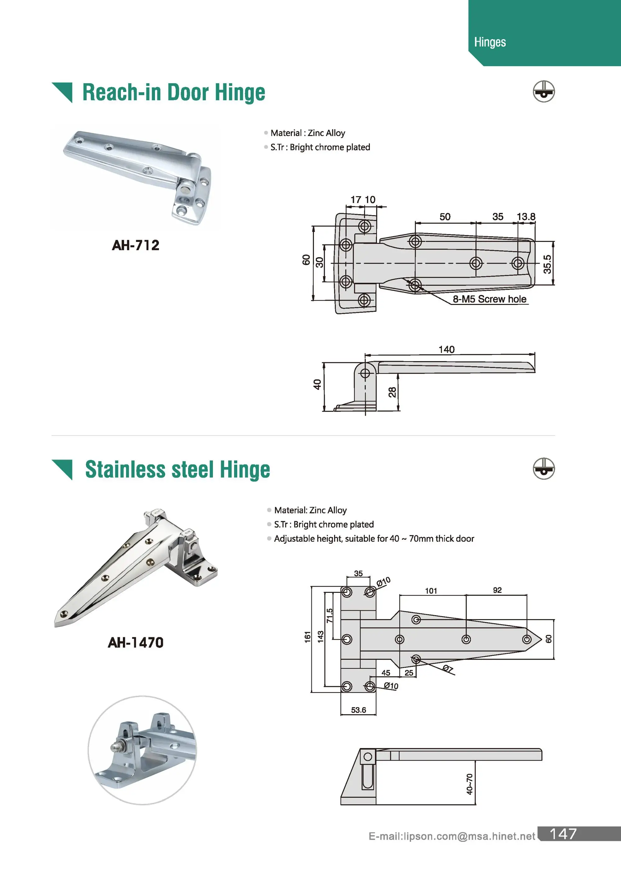 HL-002S SS Industrial Heavy Duty Butt Door hinge for heavy doors