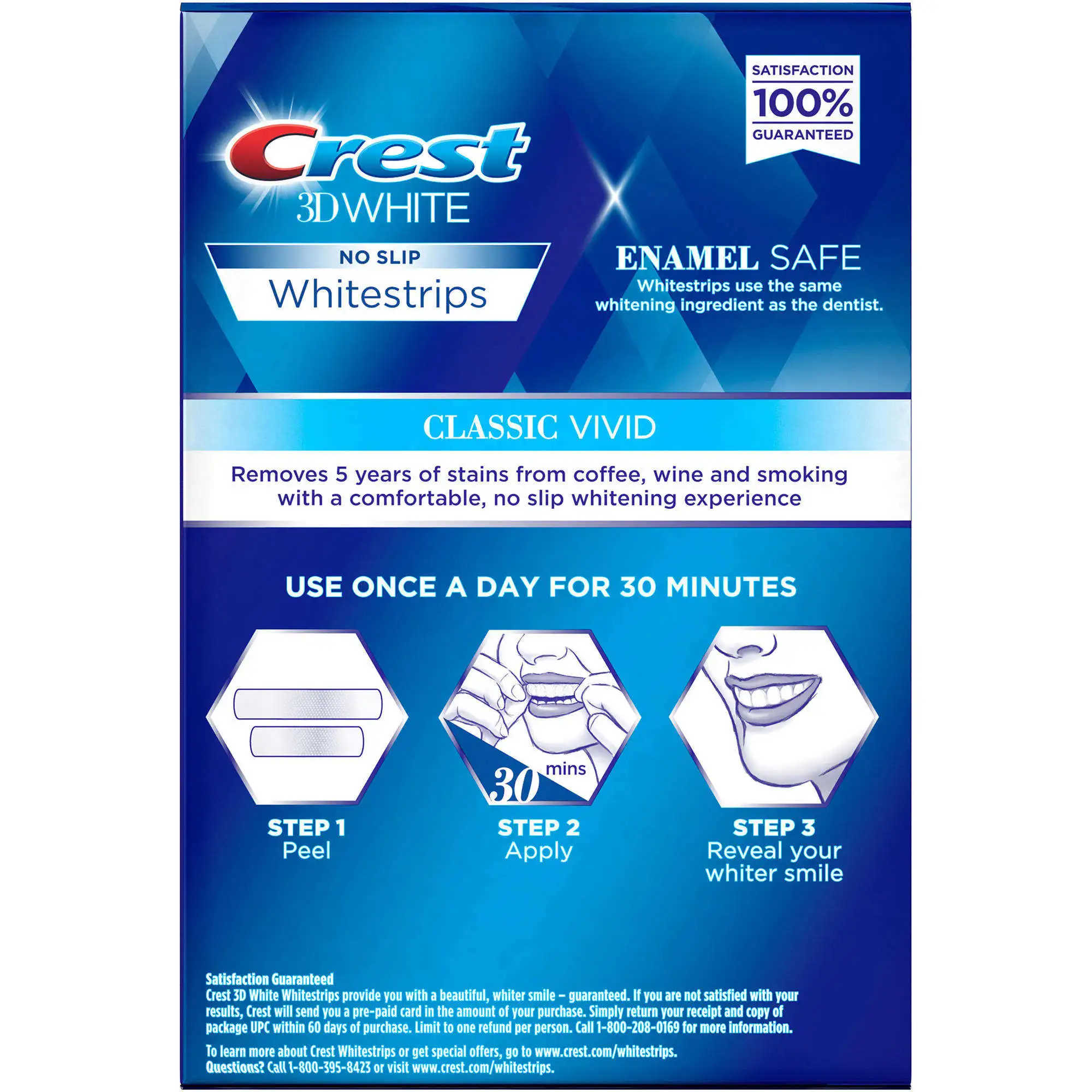  Crest 3D whitebands White Classic Vivid 1 коробка 10 пакетиков 20