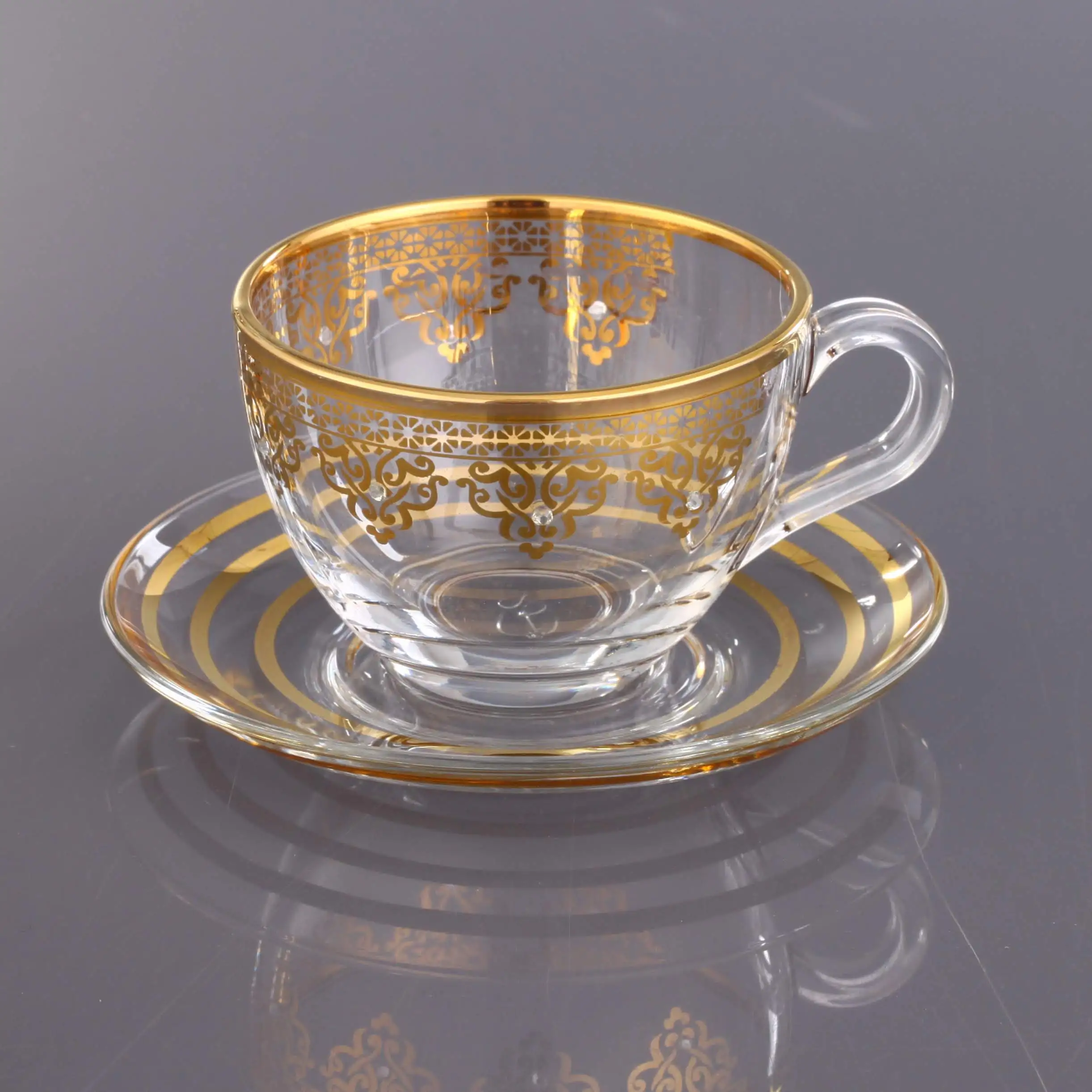 
97948 Coffee Set (6 Coffee Cups + 6 Saucers), Decor: Ottoman, Color: Gold 