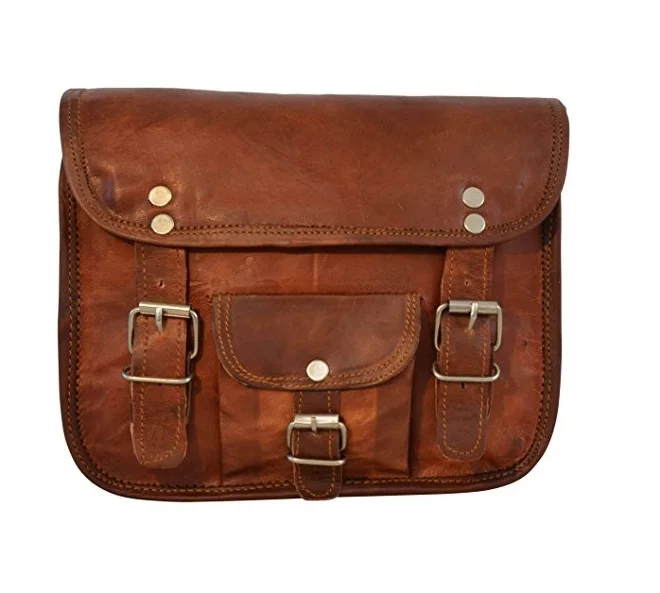 Best Selling Products Waxed canvas messenger bag - High Quality Goat Leather Canvas Bags  At Lowest Price