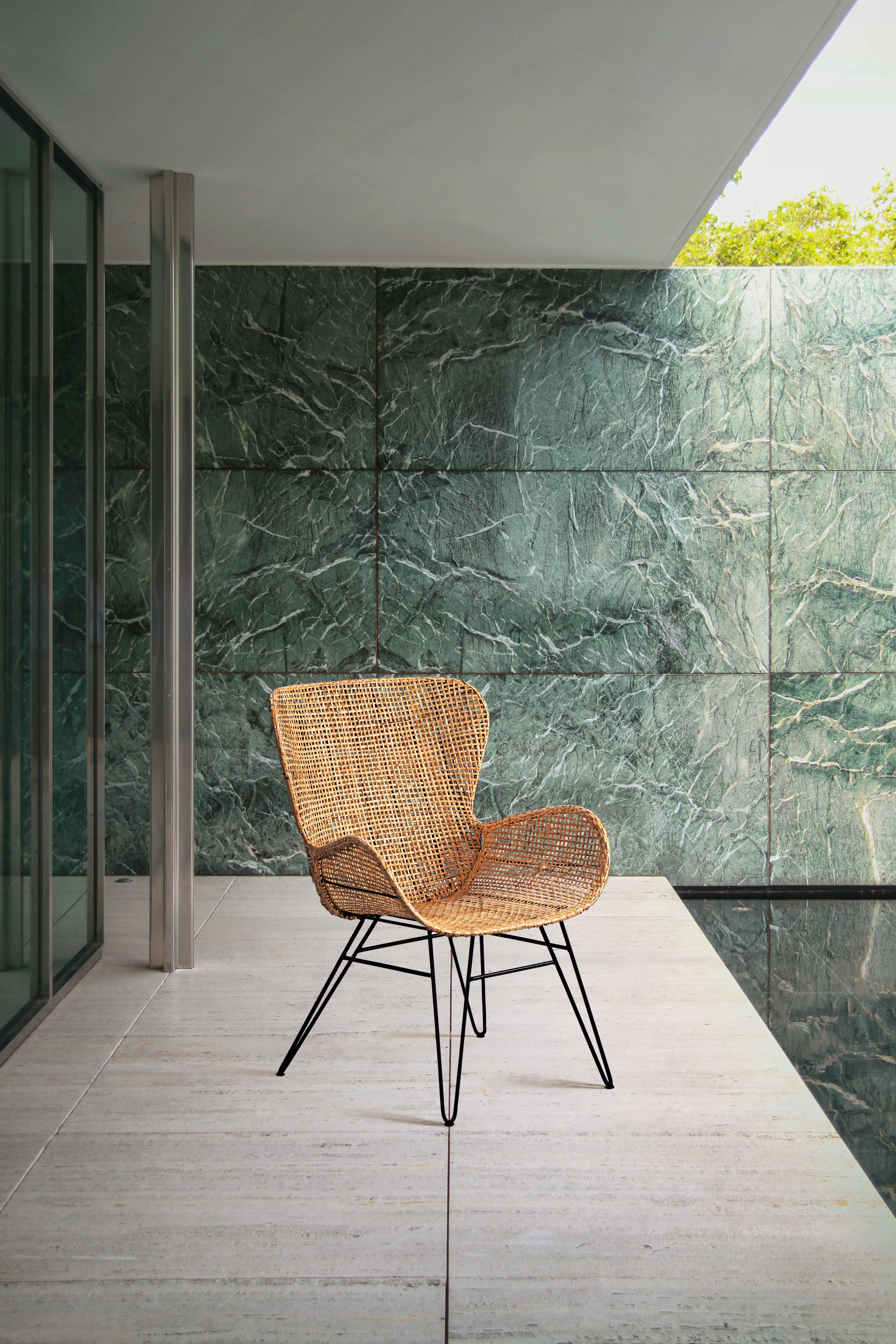 
Hot Selling Natural and Classic Rattan Wicker Chair with Metal Legs Powder Coated Damien Chair for Bulk Seller 