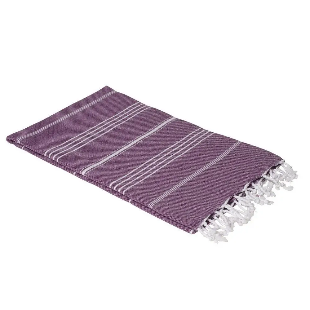 Eco-friendly light weight 100% cotton customized woven striped turkish hand peshtemal towel