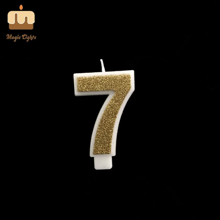 0 to 9 Gold Glitter Number Birthday Candles