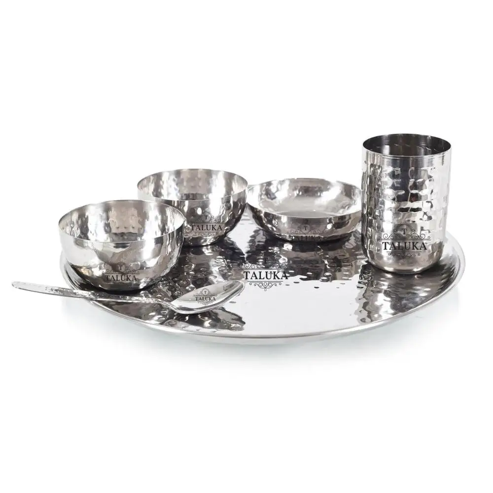 Best Selling Stainless Steel Hammered  Luxury Dinner Set