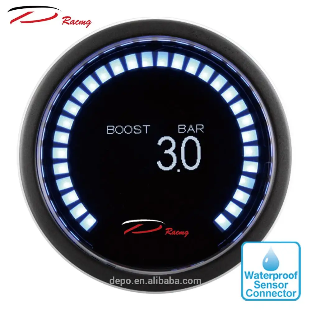52 мм измеритель давления 30 OLED цифровой водонепроницаемый датчик с внешним 30 светодиодами автоматический датчик Depo Гонки датчик Boost