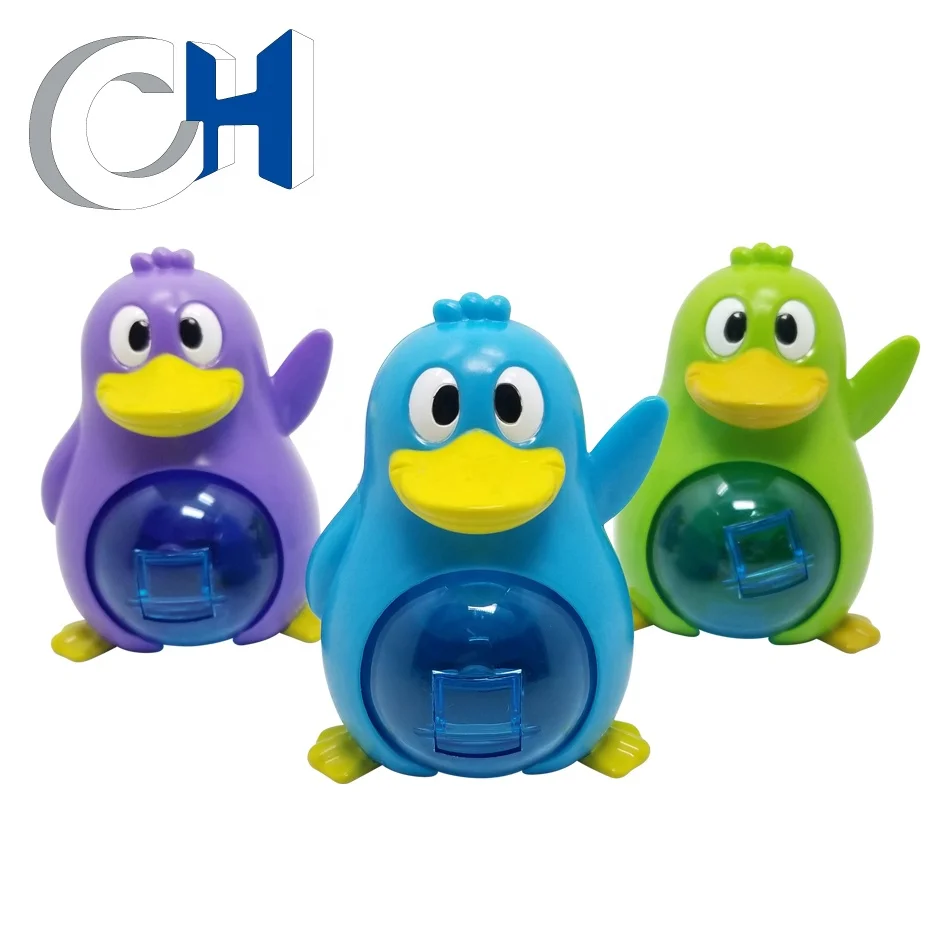 Popular Cute Multicolor Plastic animal penguin candy toy