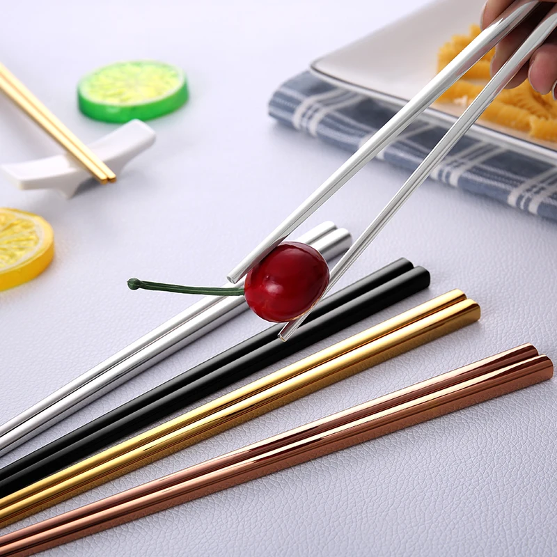 
Reusable gold plating Korean Stainless steel chopsticks 