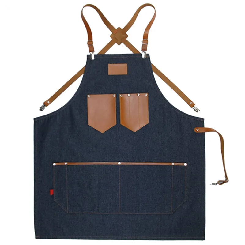 Promotion Leather Straps cotton apron,Barber apron,Salon apron Bib adults Aprons all color available