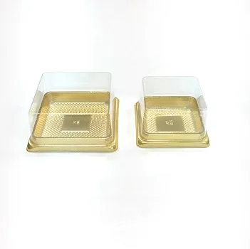 High Grade Square Plastic Mini Food Cake Tray With Clear Lids