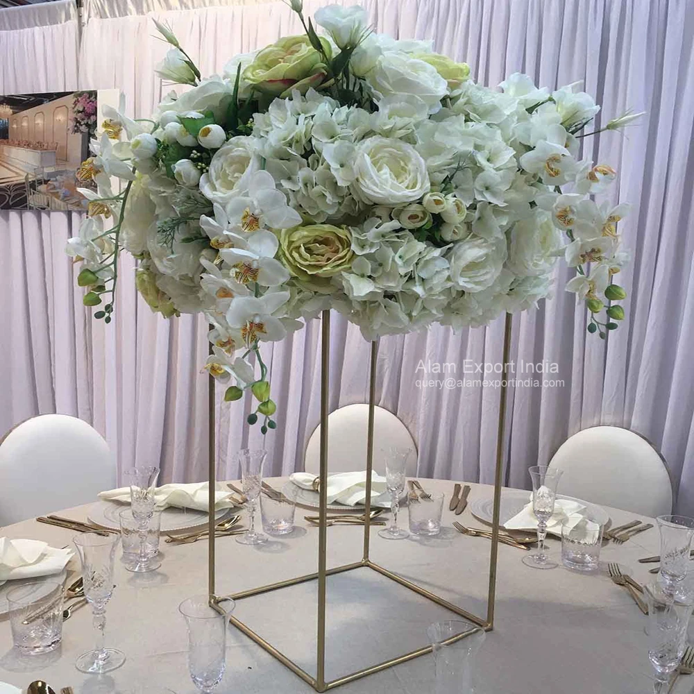 Metal flower stand centerpiece for wedding table