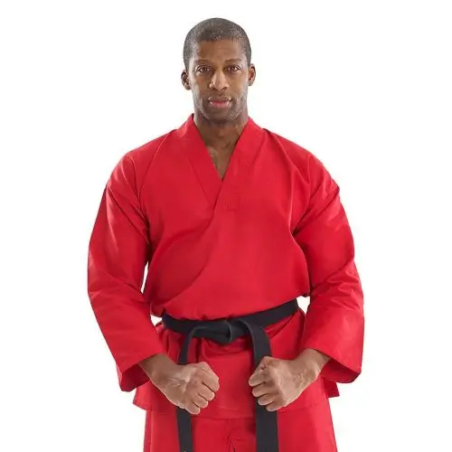 taekwondo  Red  Uniforms Good Quality 100% Cotton Scarlet Red Karate Uniform
