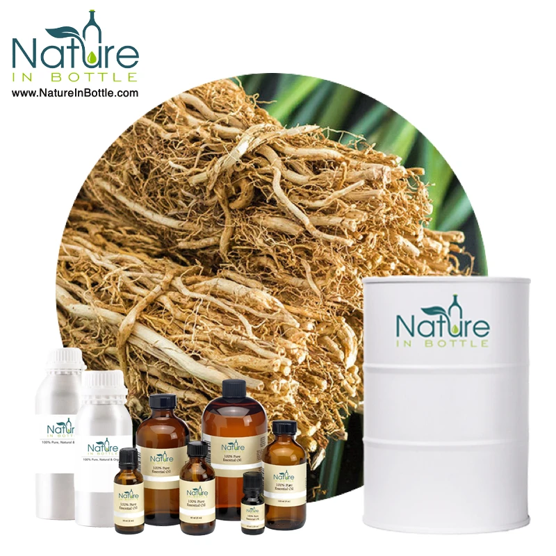 Organic Steam Distilled Vetiver Root Essential Oil | Ruh Khus Essential Oil - 100% Pure and Natural - Bulk Wholesale Price