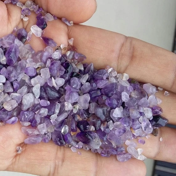 Machine polished amethyst round gravels for bio mate artificial mate manufacturing