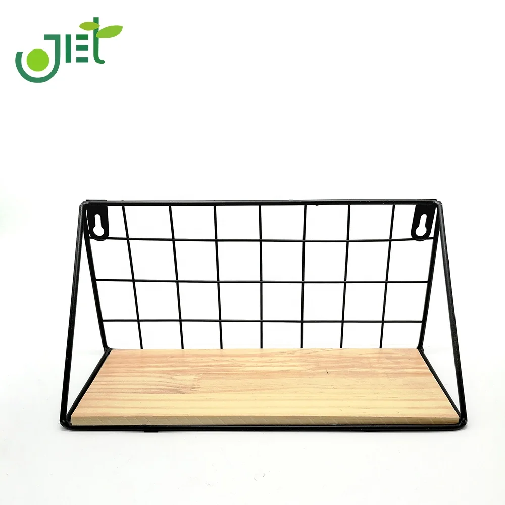 
Iron wire Wall Planter/Decoration Holder with Wood base 