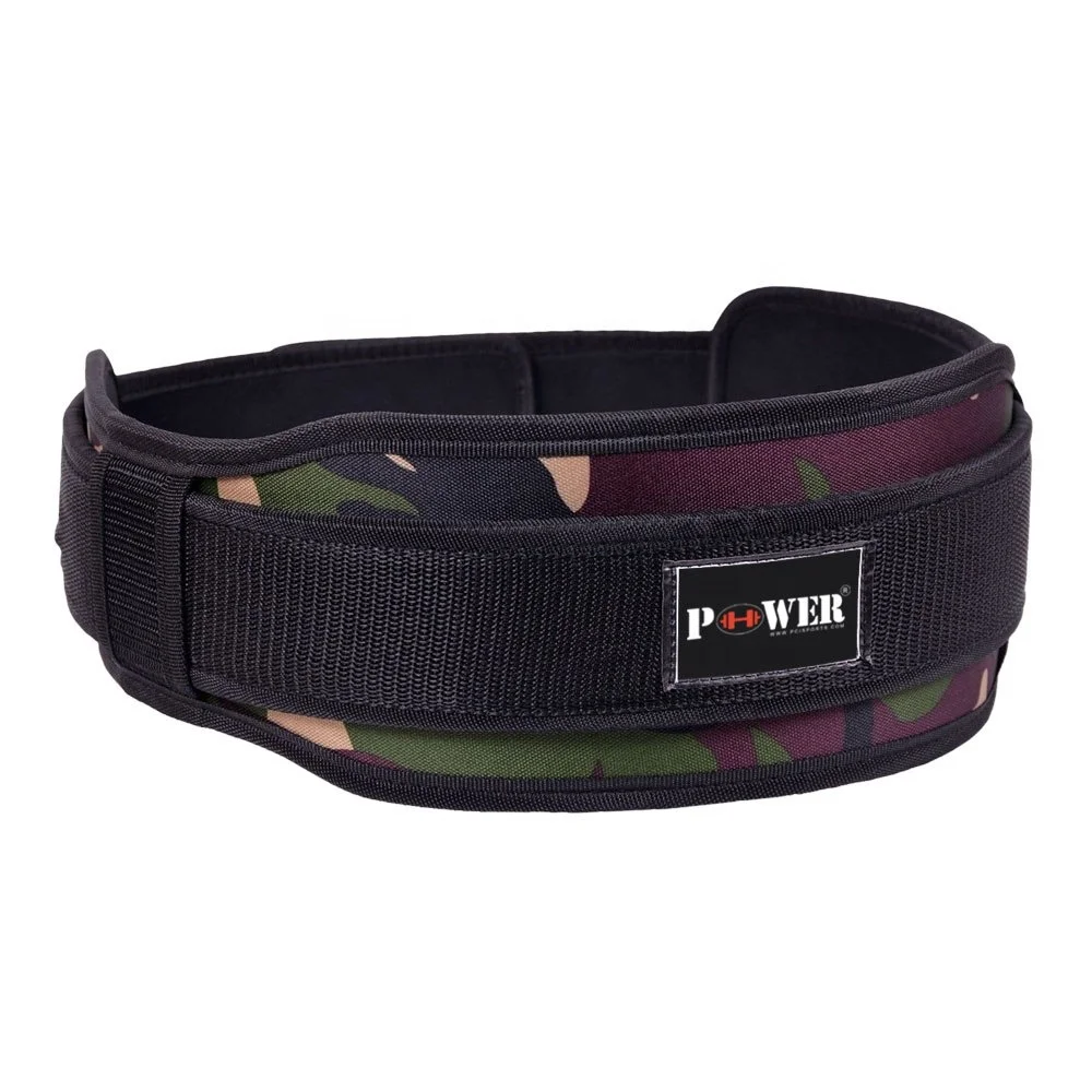 OEM and ODM Manufacturer Gym Fitness Equipment Camouflage Sublimation Neoprene Weightlifting Training Workout Nylon Belt