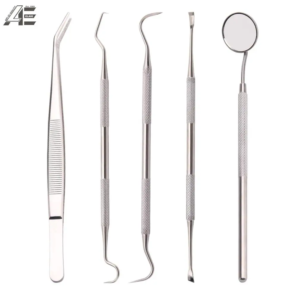 2024 Dental Tools Calculus Plaque Tartar Removal Mouth Mirror Dental Pick Sickle Scraper Probe for Dentist and Personal Home Use