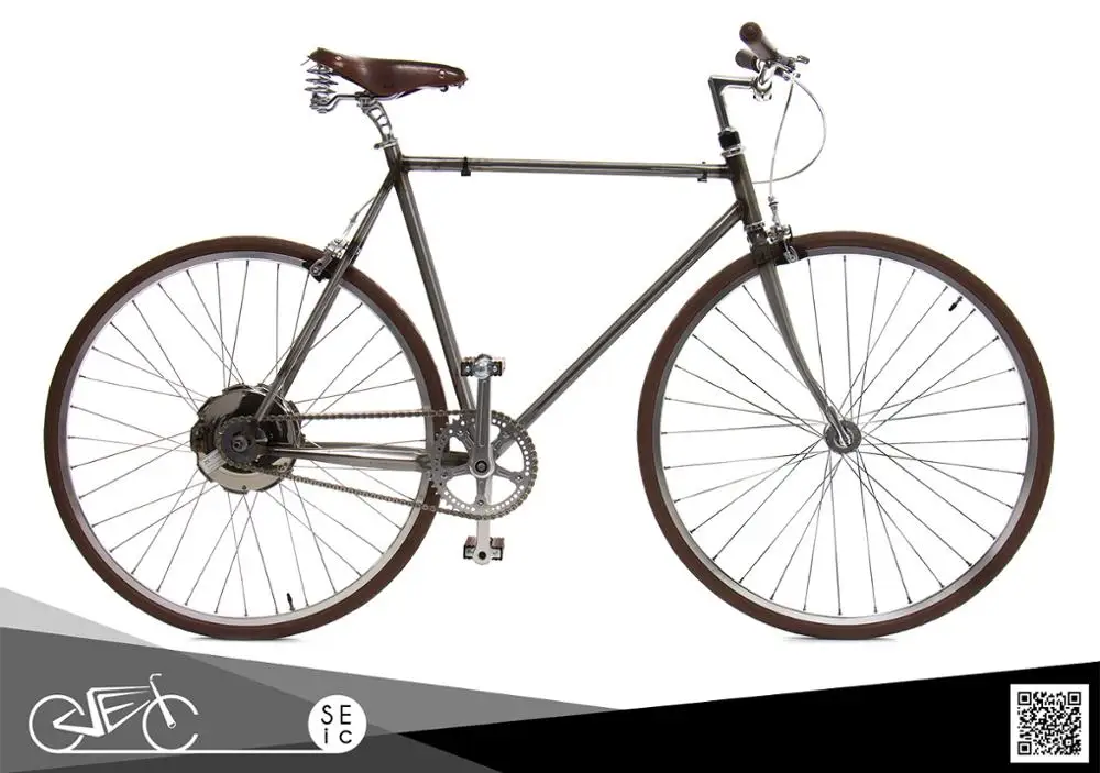 Vintage city motor ebike with classic Zehus all in one for electrical bicycle riders